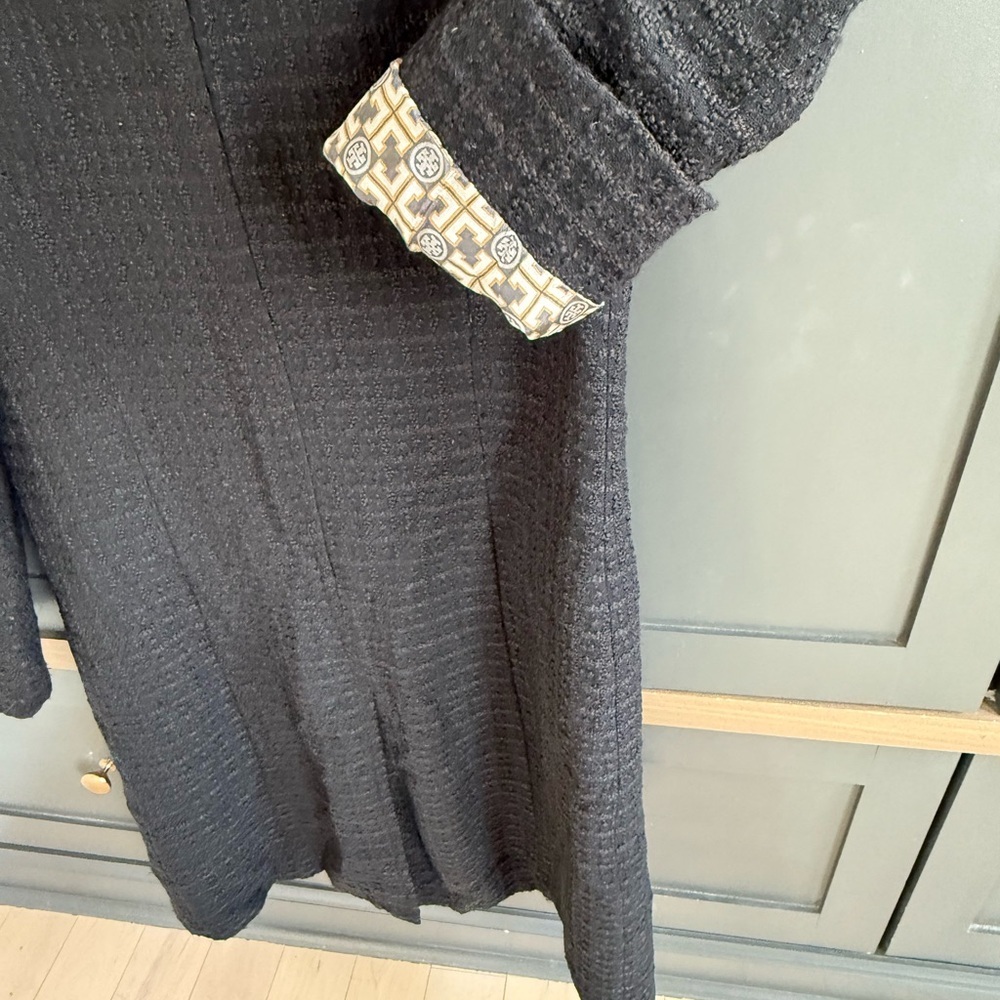 Tory Burch Black Textured Wool Coat with Logo Buttons • 8 - Picture 12 of 12